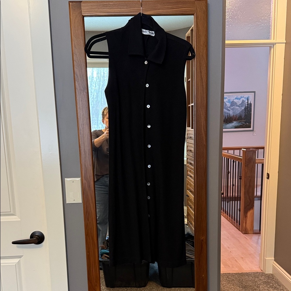 Ronni Nicole Black Maxi Dress with Button Front
